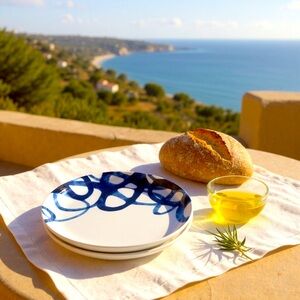 Crate&Barrel Paola Navone Blue & White Ceramic Plate